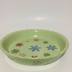 Nantucket Pie Plate Scalloped Edge 10" Dish Green
